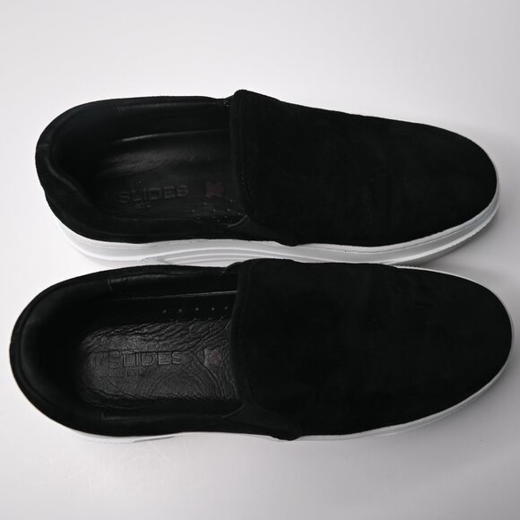 J SLIDES NYC Women's Black Silk Suede Aileen Slip On Platform Sneakers - Size 9 - Picture 6 of 14